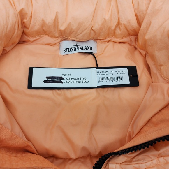 Stone Island Down Vest Orange Large $795 - Picture 5 of 6